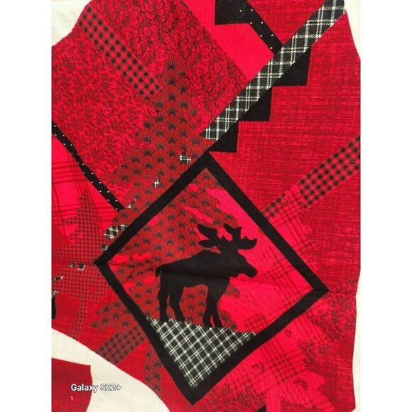 DREAMSPINNERS - Red Black Fabric Panel, Out of the Woods Adult Vest Panel by VIP - Picture 3 of 7